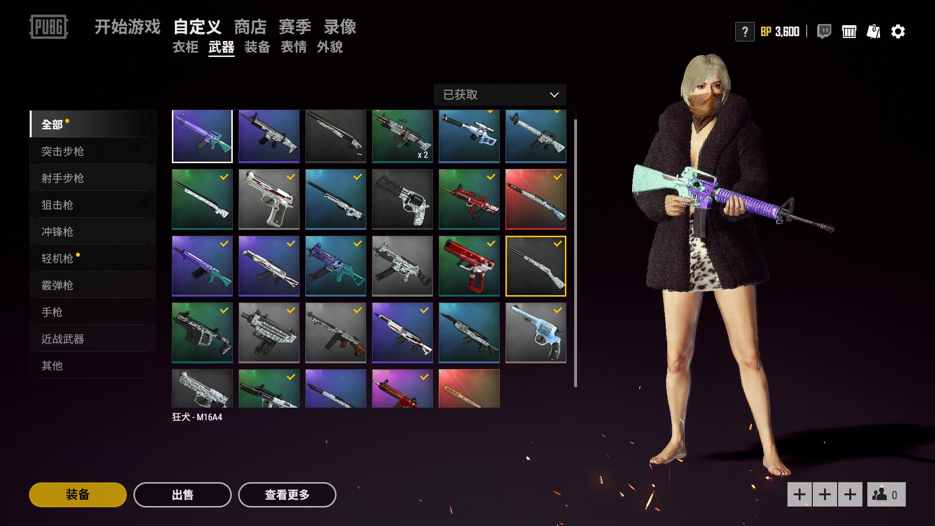 小丑男女—雪地全皮肤m4 sks 98k qbz awm等