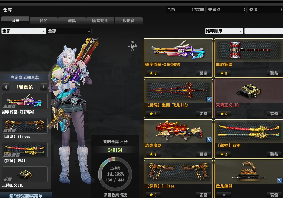 网一 狗神 双剑 深渊  6魔剑 鸡神 狼妹等.