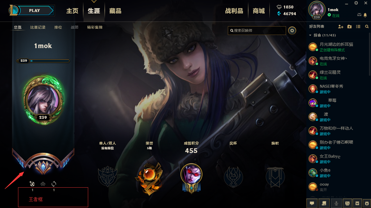 【S8最强王者】单双王者框 龙瞎\/摄魂等 带妹专